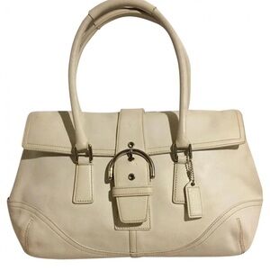 Coach vintage white leather satchel handbag